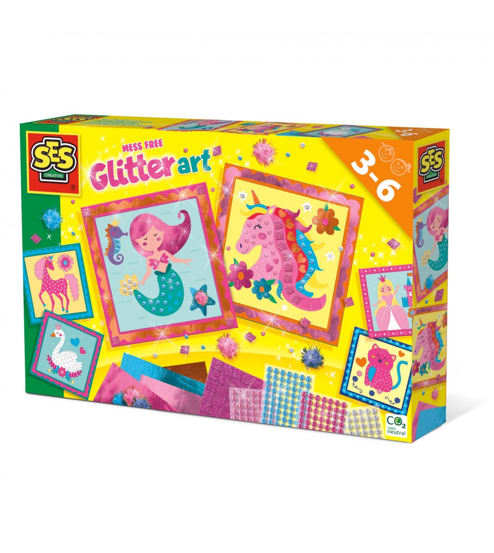 Set creativ copii - Decorare autocolante cu sclipici fara mizerie - Seturi cu stickere și colaje