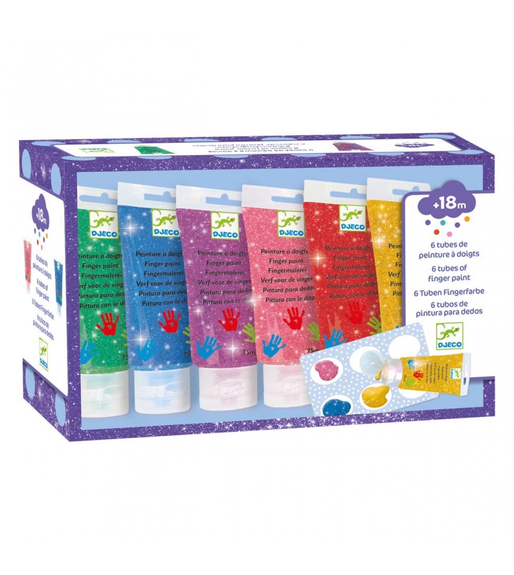 Acuarele cu sclipici pentru pictat cu mana, Djeco - Acuarele, pensule, blocuri de desen Acuarele cu sclipici pentru pictat cu mana, Djeco - Acuarele, pensule, blocuri de desen