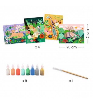 Atelier de pictura Padurea tropicala, Djeco - Seturi de pictura și desenat