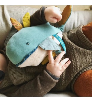 Balena Josephine jucarie muzicala textil pentru bebe, Moulin Roty - Jucării bebeluși