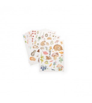 Carte de colorat cu abtibilduri Les Rosalies, Moulin Roty - Stickere copii și abțibilduri