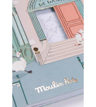 Carte de colorat cu abtibilduri, Mica scoala de dans, Moulin Roty - Stickere copii și abțibilduri