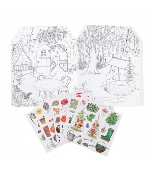 Carte de colorat cu stickere Cartea Gradinarului, Moulin Roty - Stickere copii și abțibilduri