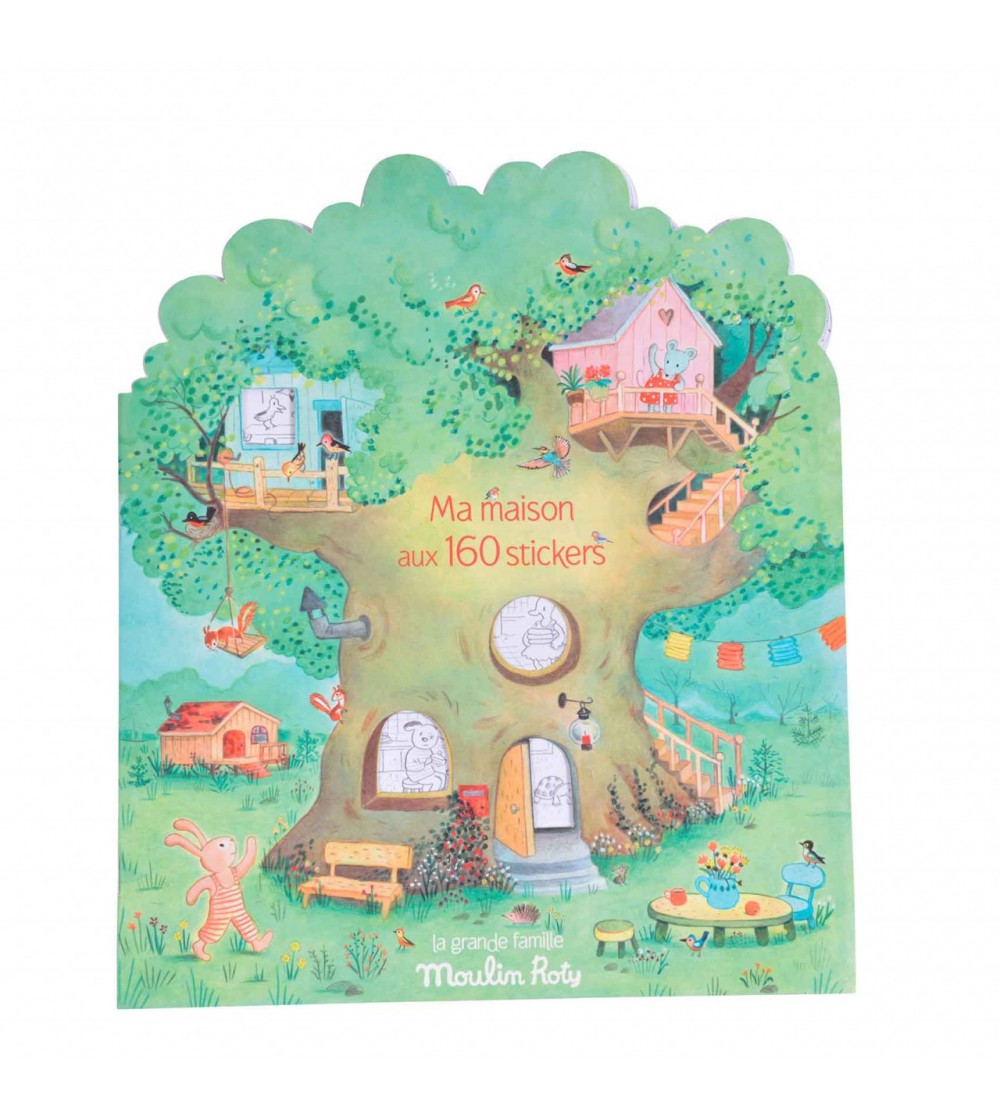 Carte de colorat cu stickere Marea familie, Moulin Roty - Stickere copii și abțibilduri Carte de colorat cu stickere Marea familie, Moulin Roty - Stickere copii și abțibilduri