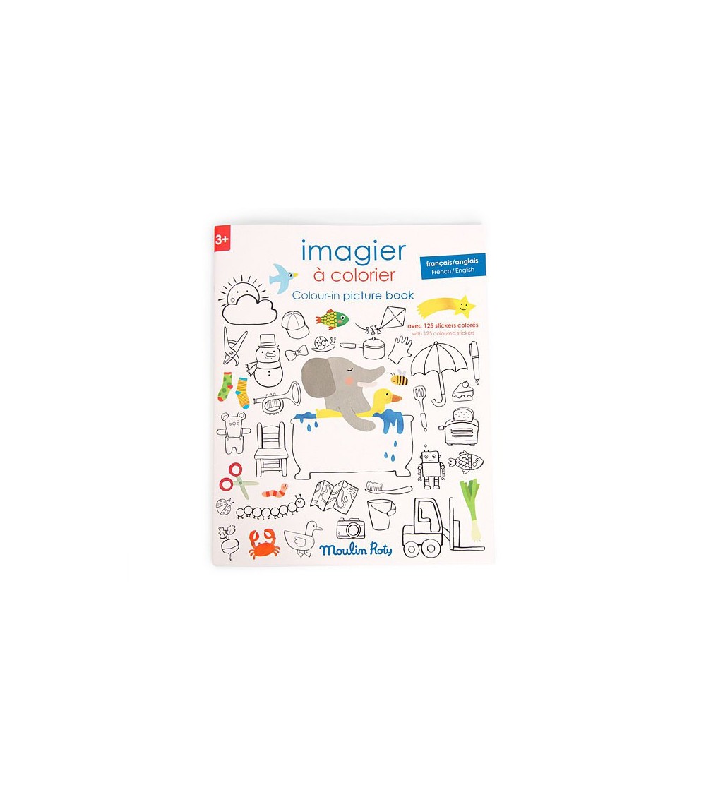 Carte de desen cu abtibilduri Engleza-Franceza, Moulin Roty - Stickere copii și abțibilduri Carte de desen cu abtibilduri Engleza-Franceza, Moulin Roty - Stickere copii și abțibilduri