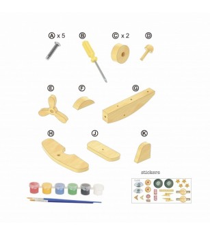 Joc educativ si creativ de asamblat si pictat Avion, Egmont Toys - Figurine de pictat