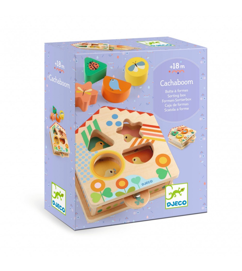 Cutie sortatoare Cachaboom, Djeco - Jucării de lemn si Montessori