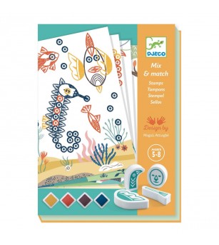 Joc creativ cu stampile Animale surprinzatoare, Djeco - Seturi creative DIY