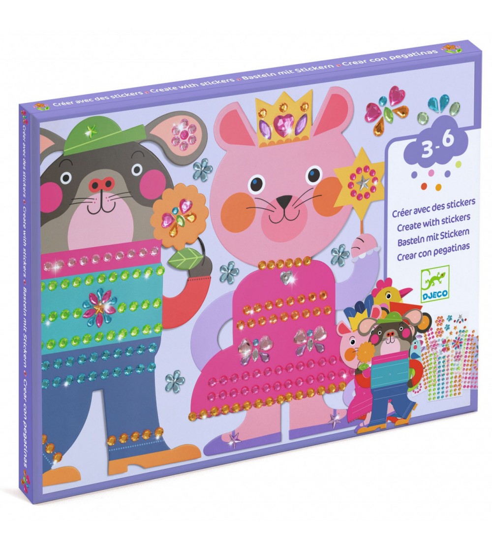 Joc creativ de decorat cu strasuri, Djeco - Seturi creative DIY