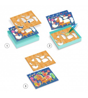 Joc creativ de desenat pentru cei mici, Djeco - Seturi creative DIY Joc creativ de desenat pentru cei mici, Djeco - Seturi creative DIY
