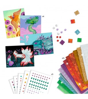 Joc creativ mozaic Creaturi mitice, Djeco - Seturi creative DIY
