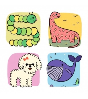 Joc Eduludo Deseneaza pas cu pas Lama & co, Djeco - Deseneaza pas cu pas