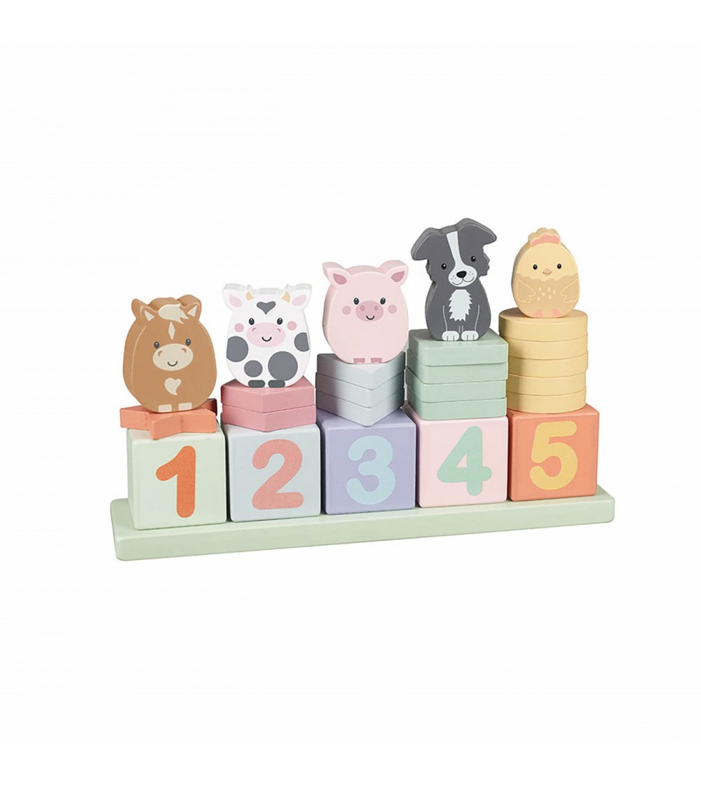 Joc Invata sa numeri cu animale de ferma, Orange Tree Toys - Jucării de lemn si Montessori
