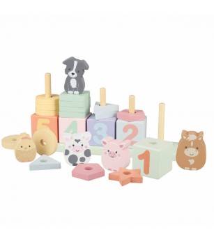 Joc Invata sa numeri cu animale de ferma, Orange Tree Toys - Jucării de lemn si Montessori