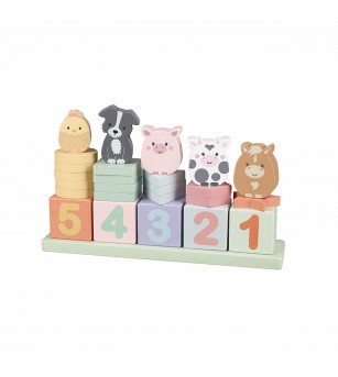 Joc Invata sa numeri cu animale de ferma, Orange Tree Toys - Jucării de lemn si Montessori
