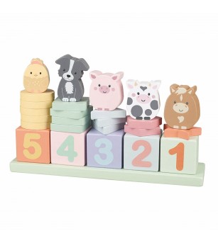 Joc Invata sa numeri cu animale de ferma, Orange Tree Toys - Jucării de lemn si Montessori