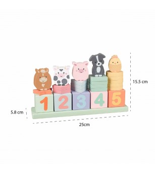 Joc Invata sa numeri cu animale de ferma, Orange Tree Toys - Jucării de lemn si Montessori