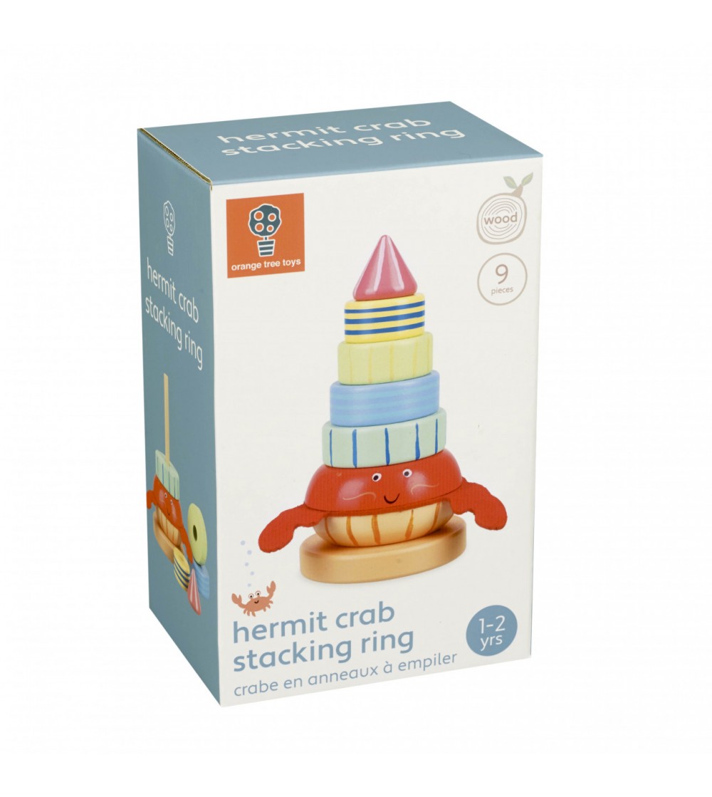 Jucarie din lemn de stivuit cu crab, Orange Tree Toys - Jucării de lemn si Montessori