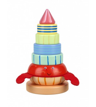 Jucarie din lemn de stivuit cu crab, Orange Tree Toys - Jucării de lemn si Montessori