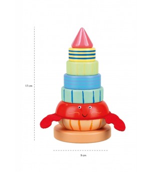 Jucarie din lemn de stivuit cu crab, Orange Tree Toys - Jucării de lemn si Montessori