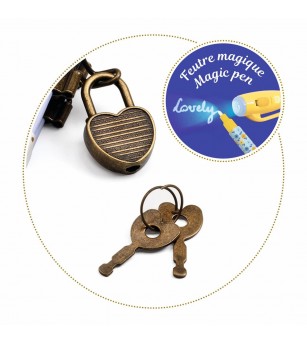 Jurnal secret cu pix magic Iepuras, Djeco - Set papetarie si jurnale copii