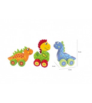 Primii mei dinozauri - set jucarii cu roti, Orange Tree Toys - Jucării bebeluși