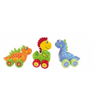 Primii mei dinozauri - set jucarii cu roti, Orange Tree Toys - Jucării bebeluși