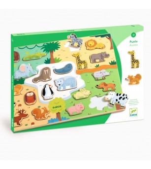 Puzzle din lemn Animo, Djeco - Puzzle lemn