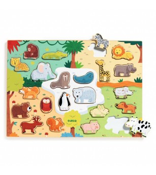 Puzzle din lemn Animo, Djeco - Puzzle lemn