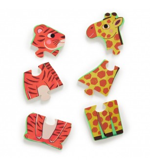 Puzzle din lemn Coucou Tigre, Djeco - Puzzle lemn