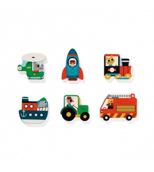 Puzzle din lemn Vroom-vroom, Djeco - Puzzle lemn