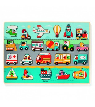 Puzzle din lemn Vroom-vroom, Djeco - Puzzle lemn