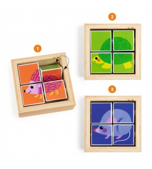 Puzzle forme rotative Tournibist, Djeco - Puzzle lemn