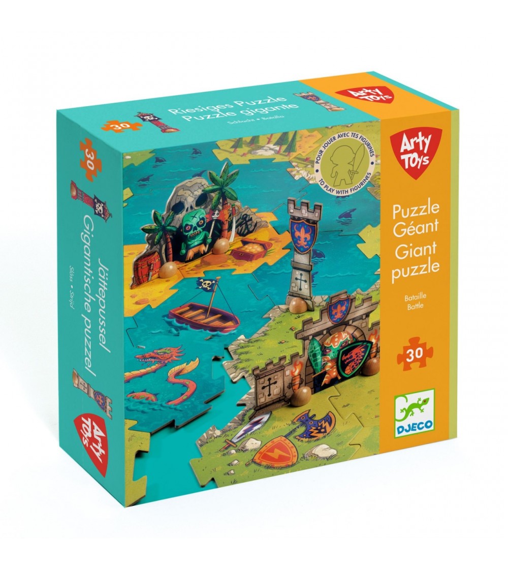 Puzzle gigant Batalia, Djeco - Puzzle de podea