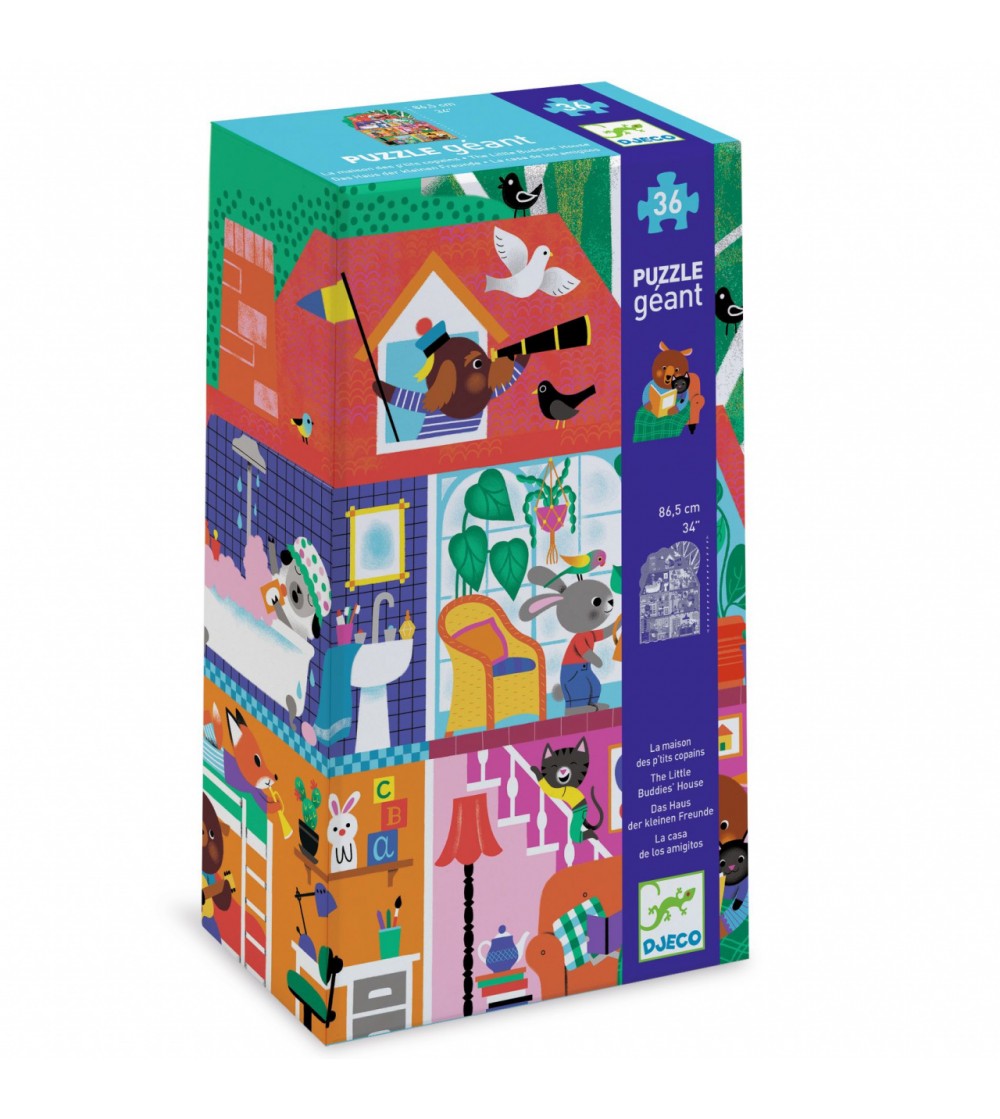 Puzzle gigant Casa micilor prieteni, Djeco - Puzzle de podea