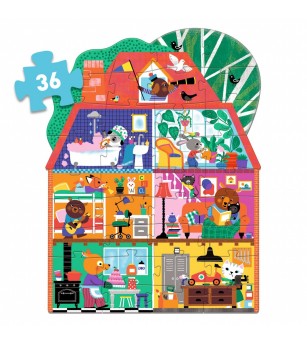 Puzzle gigant Casa micilor prieteni, Djeco - Puzzle de podea