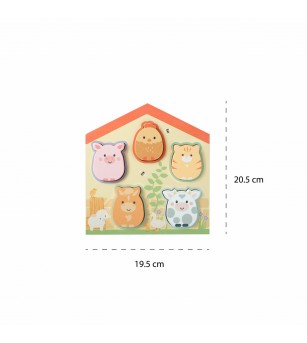 Puzzle lemn animale de ferma, Orange Tree Toys - Puzzle incastru