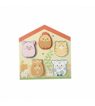 Puzzle lemn animale de ferma, Orange Tree Toys - Puzzle incastru
