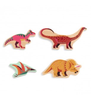 Puzzle lemn Dinozauri, Djeco - Puzzle lemn