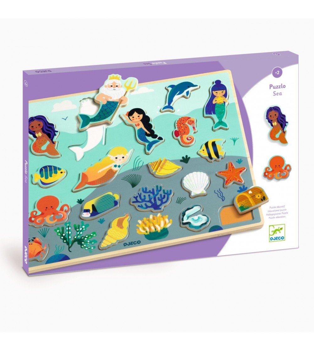 Puzzle lemn Ocean, Djeco - Puzzle lemn