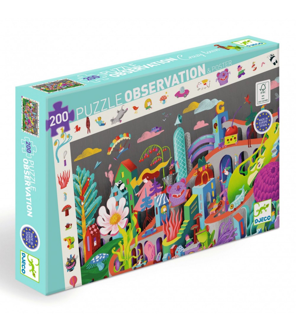 Puzzle observatie Nebunia din oras, Djeco - Puzzle copii