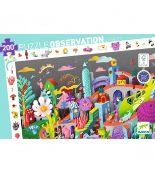 Puzzle observatie Nebunia din oras, Djeco - Puzzle copii