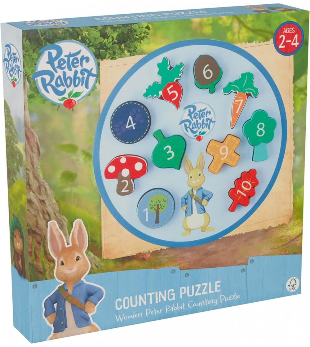 Puzzle Peter Rabbit™ cu numere, Orange Tree Toys - Puzzle incastru