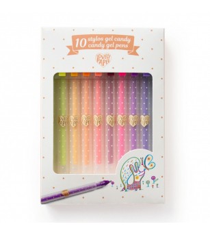 Set 10 pixuri cu gel culori pastelate si neon, Djeco - Pixuri și rollere Set 10 pixuri cu gel culori pastelate si neon, Djeco - Pixuri și rollere
