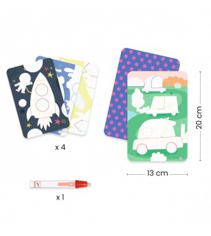 Set pictura cu apa Vehicule, Djeco - Pictura cu apa