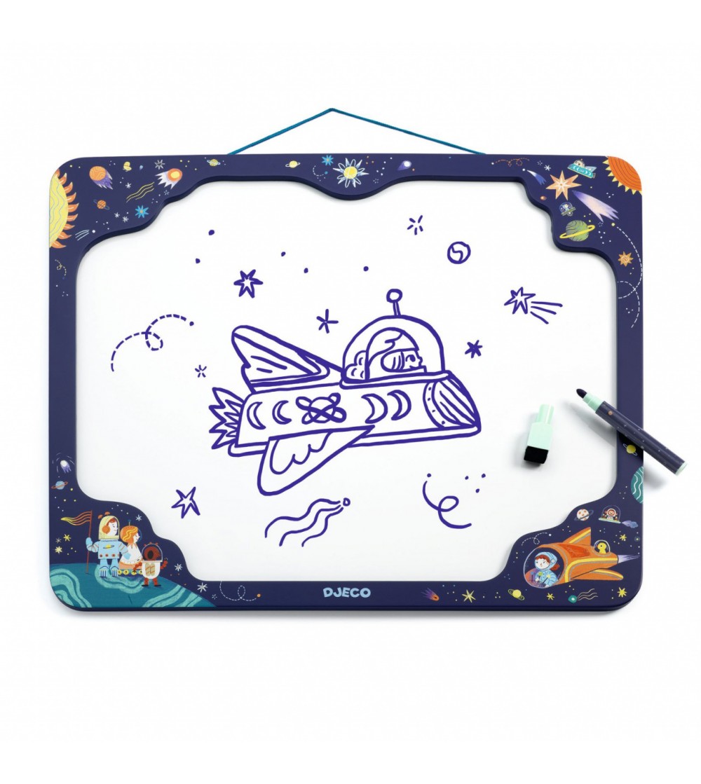 Tabla decorativa de scris model Spatiu, Djeco - Sevalet copii și tablă de scris