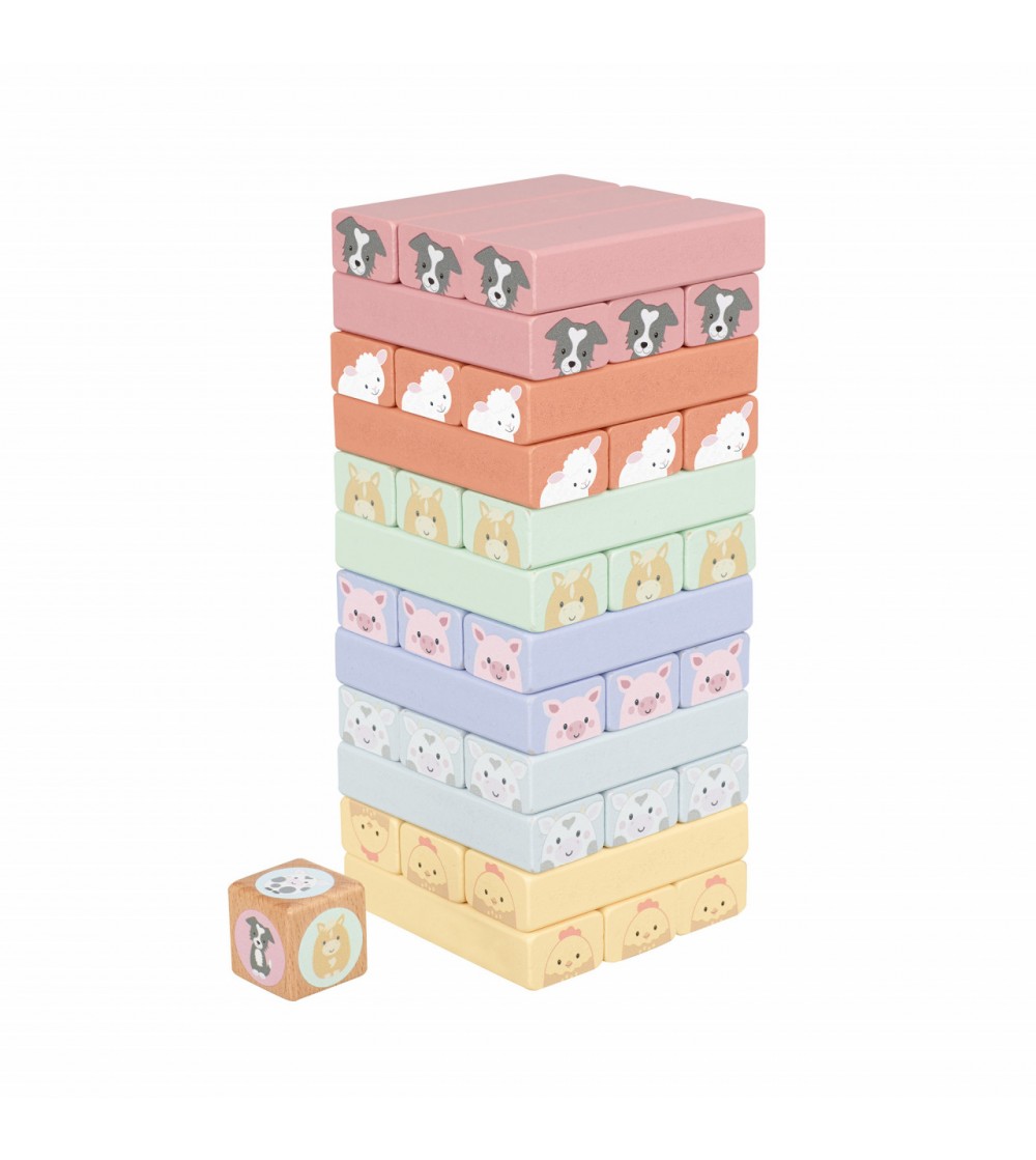 Turnul instabil cu animale de ferma, Orange Tree Toys - Jocuri de îndemânare