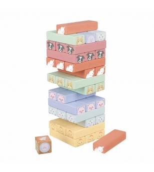 Turnul instabil cu animale de ferma, Orange Tree Toys - Jocuri de îndemânare