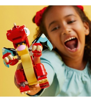 LEGO Creator: Dragon rosu - 31145, 149 piese, 6 + ani - LEGO Creator