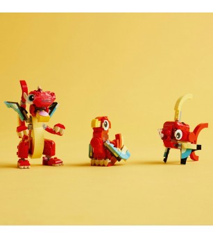 LEGO Creator: Dragon rosu - 31145, 149 piese, 6 + ani - LEGO Creator
